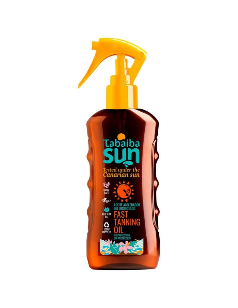 ACEITE ACELERADOR DE BRONCEADO CON ALOE VERA Y AROMA TROPICAL - 200ml
