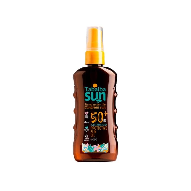 Aceite protector solar en spray SPF50 con aloe vera canario Tabaibasun un 100 ml