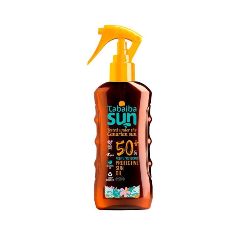 Aceite protector solar SPF50 con aloe vera canario Tabaibasun 200 ml